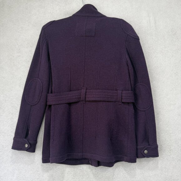 Peter Millar Jacket Womens Medium Purple Merino Wool Belted Safari Field Coat - Picture 4 of 8
